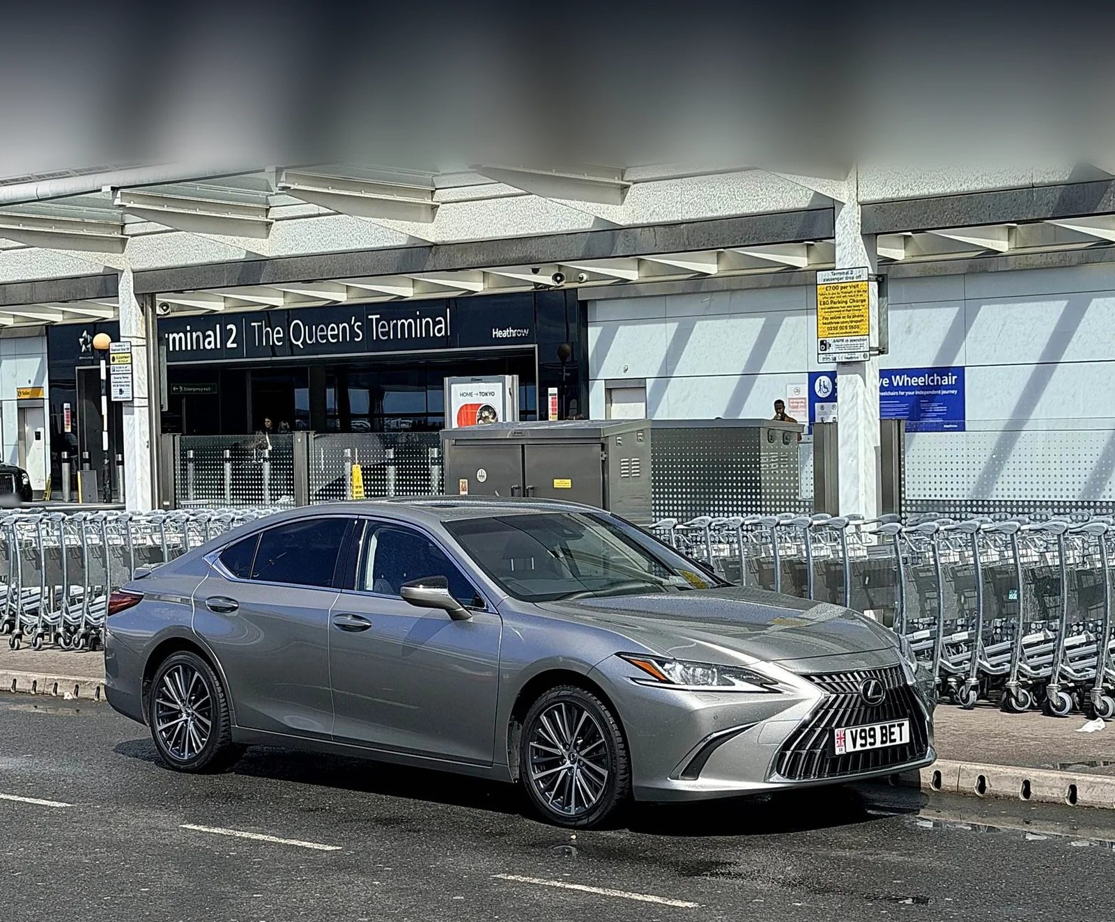 Beyond Elite Travel executive Lexus saloon outside Heathrow Terminal 2, The Queen’s Terminal